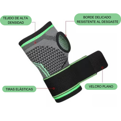 Muñequera ortopédica ajustable de alta compresión