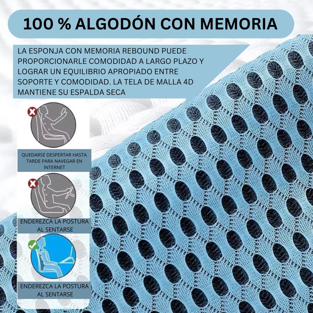 Cojín de apoyo lumbar con funda de almohada