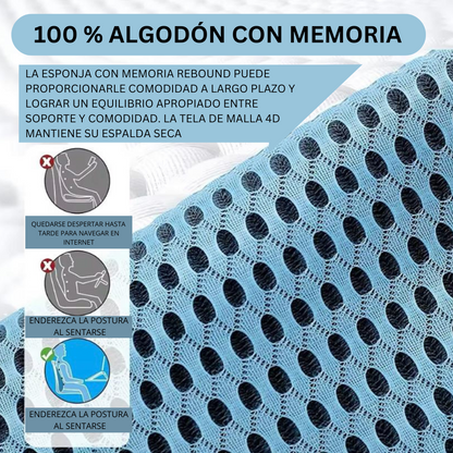 Cojín de apoyo lumbar con funda de almohada